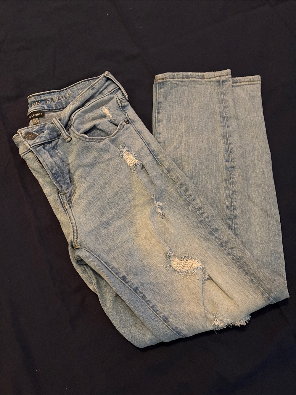 American Eagle Outfitters Light Blue Ripped Skinny Jeans
